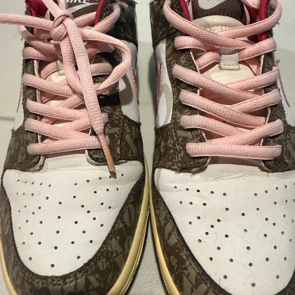 Nike Dunk Youth Sneakers - Brown, Pink, and White